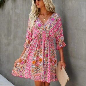 New Pink Floral Sundress